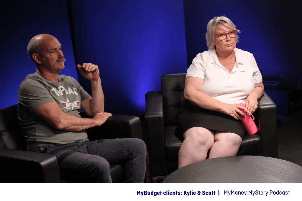 Kylie & Scott, MyBudget clients, on the MyMoney MyStory podcast talking about their financial journey with Tammy Barton.