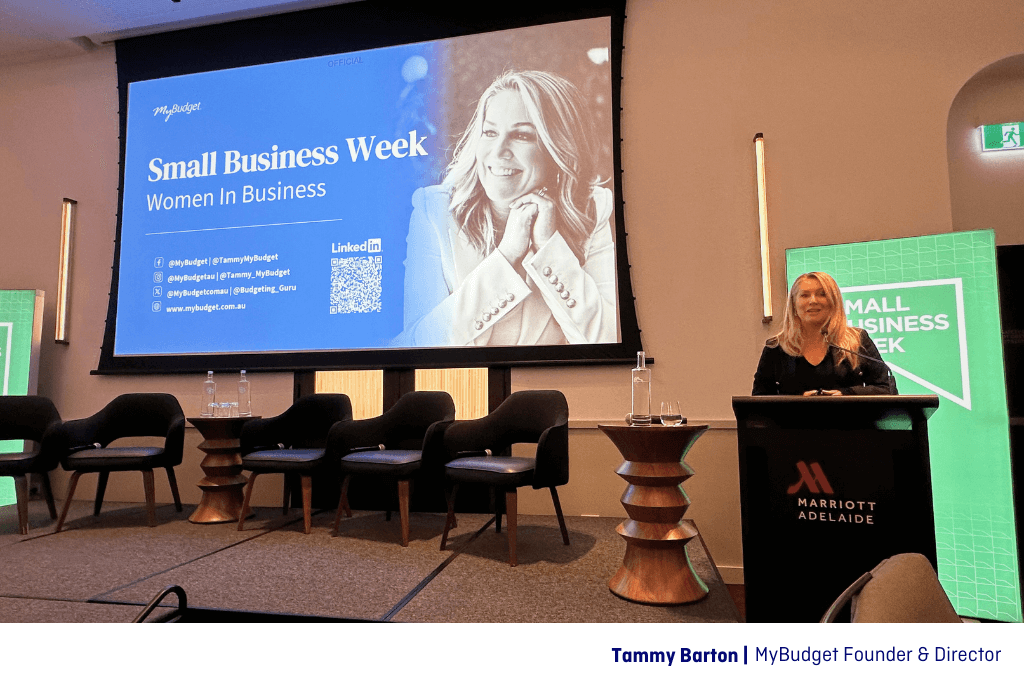 Tammy Barton at the Women in Business Breakfast 2025 Adelaide, encouraging women entrepreneurs with insights on business and leadership.