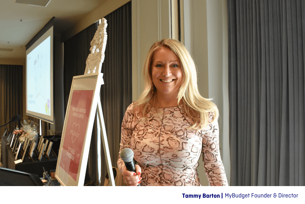 Tammy Barton, Founder & Director of MyBudget, sharing her 7 secrets to a healthy mind at the MyBudget Purpose Day 2025.