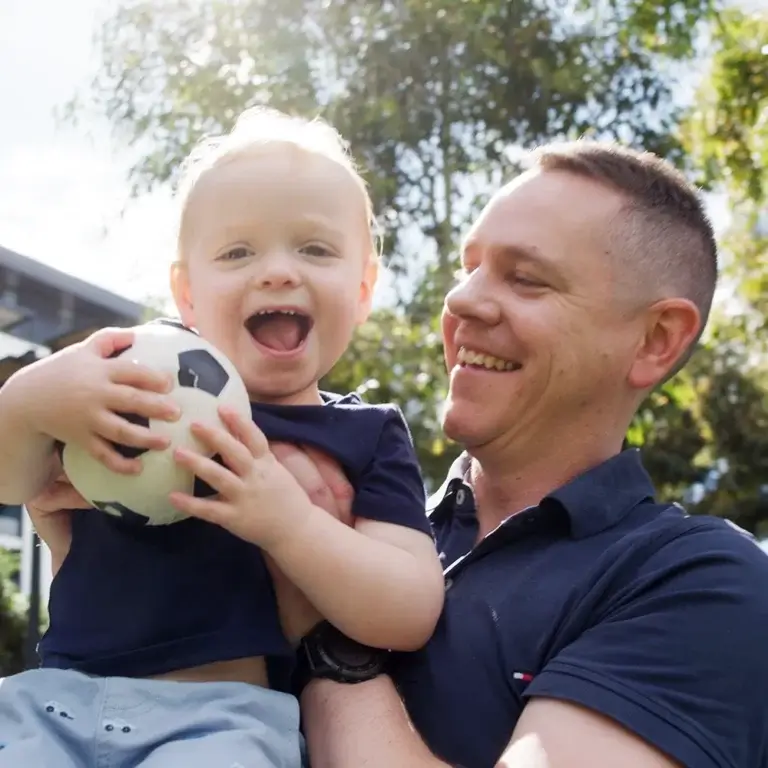 Adam, a parent and MyBudget client, receiving financial coaching to achieve family financial goals in Australia.