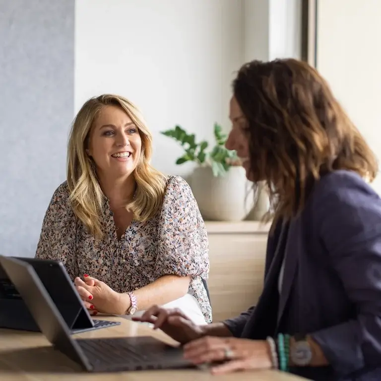 Tammy Barton, Founder & Director of MyBudget and a team member Danielle discussing MyBudget's world class budgeting service in Australia.