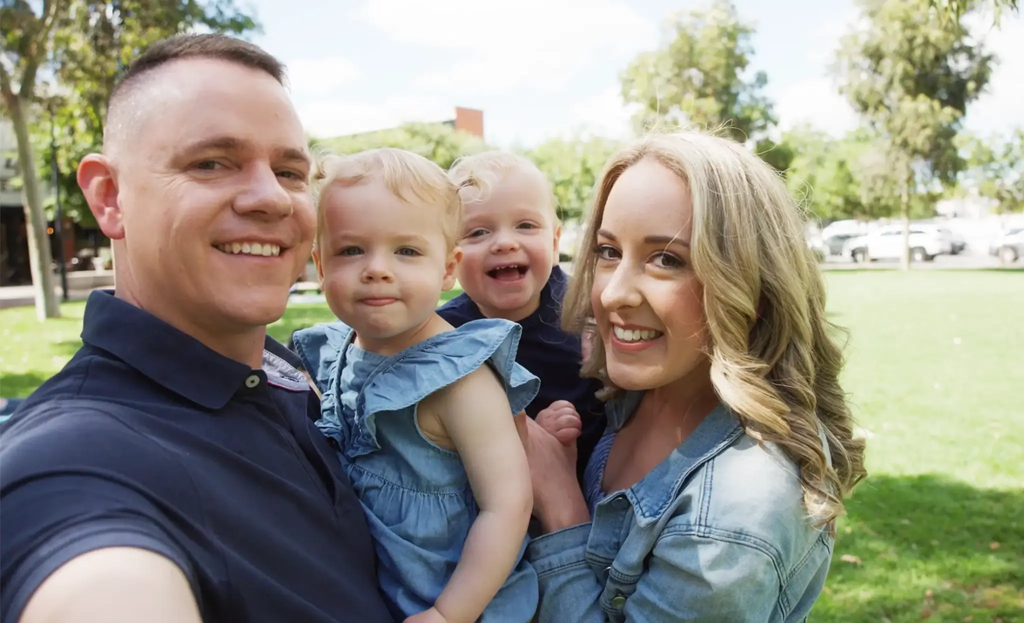 MyBudget clients Adam and Erin and family demonstrating how the tailored budget planning process works for Australians to achieve financial goals.