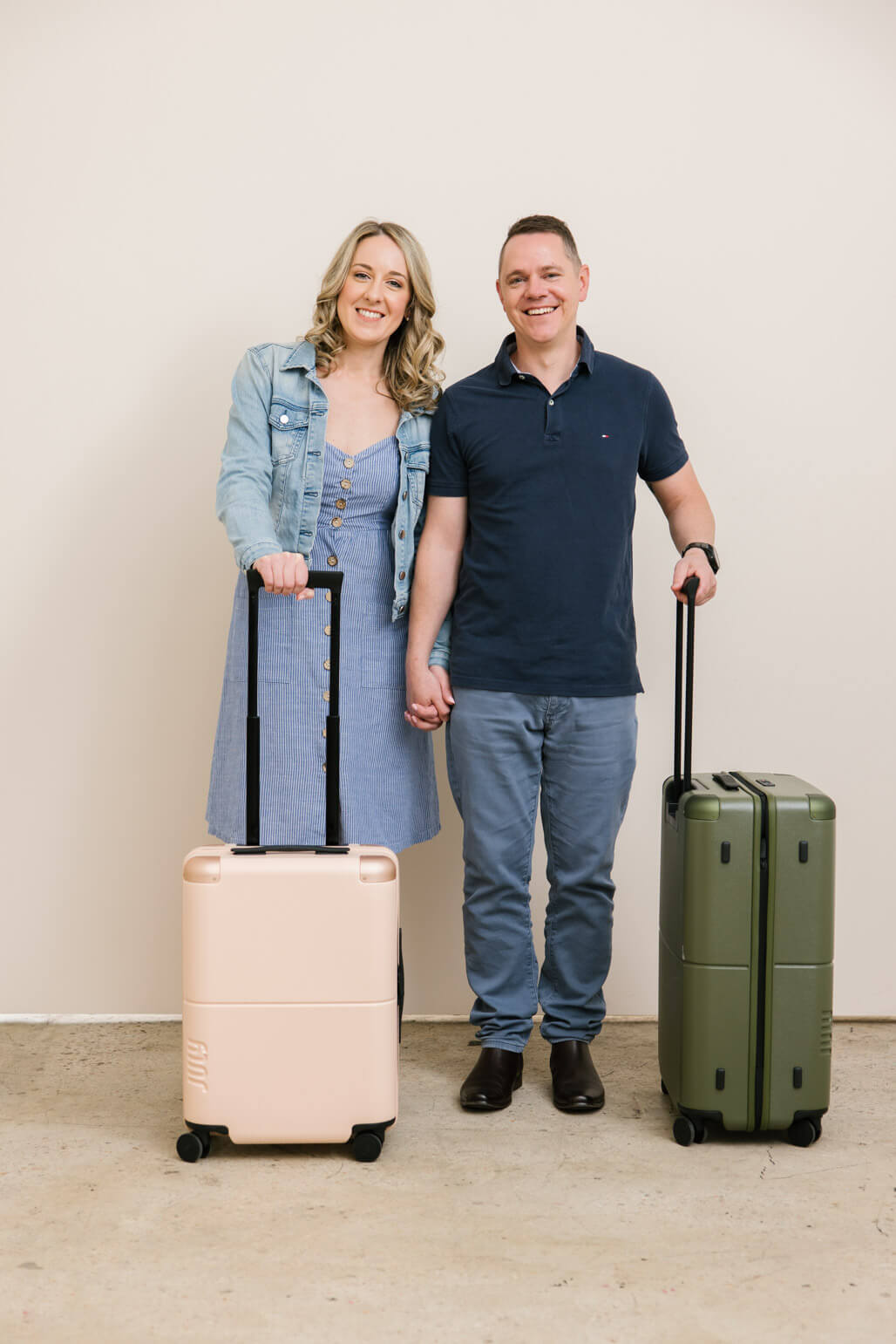 MyBudget clients Erin & Adam ready for their holiday, showing the result of saving with a clear budget and plan.