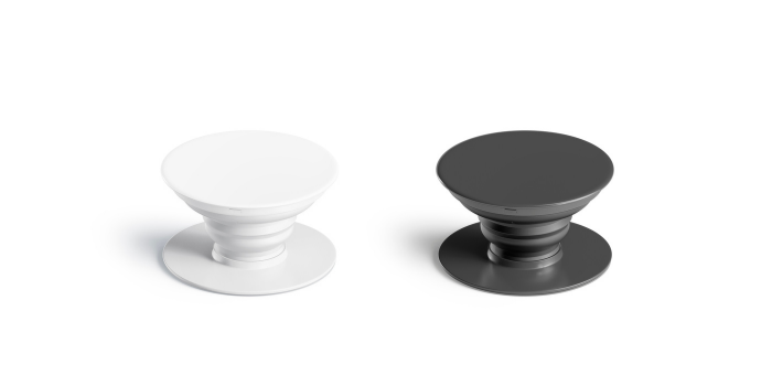 One white and one black popsocket
