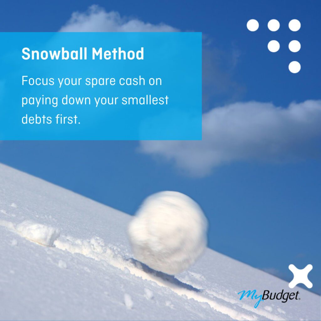 Snowball Method: Focus your spare cash on paying down your smallest debts first