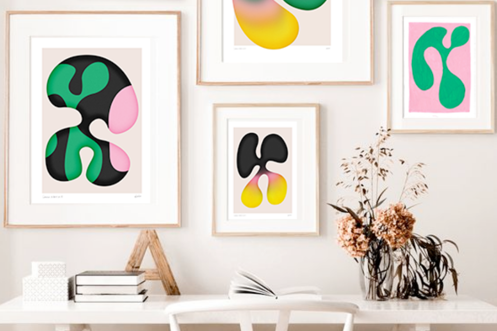 Budget home improvements: One of the easiest cheap remodelling ideas is to create a gallery wall of artwork using colourful pictures from calendars!