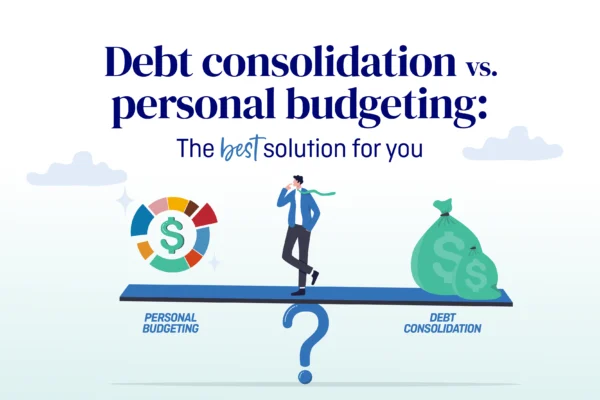 Infographic for a visual comparison between debt consolidation and personal budgeting services in Australia.