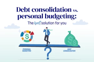Infographic for a visual comparison between debt consolidation and personal budgeting services in Australia.
