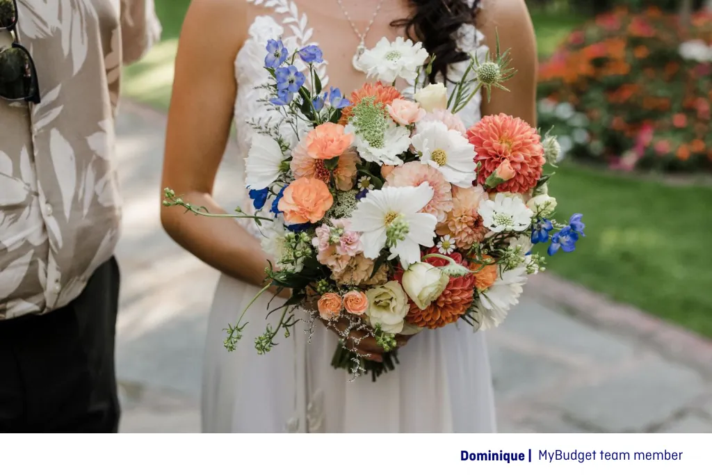 MyBudget team member shares wedding planning tips for Australian couples, including choosing affordable seasonal florals.