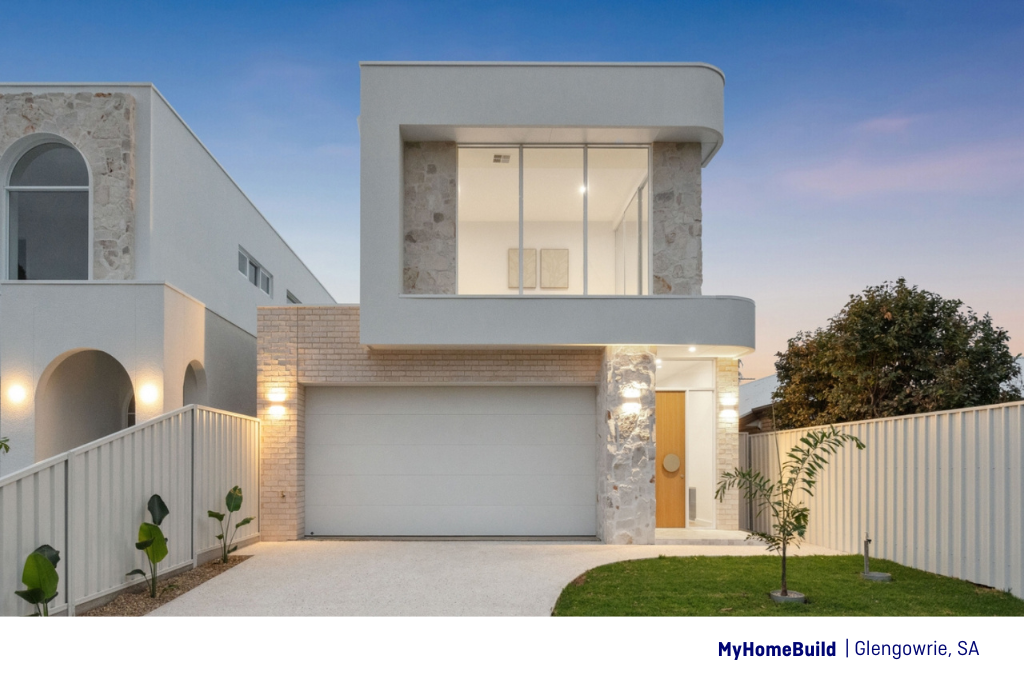 Modern Australian home by MyHomeBuild at sunset, symbolising mortgage savings from RBA interest rate cut and a free home loan health check from MyBudget Loans.